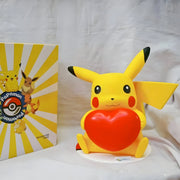 Figurine Pokémon Pikachu jaune avec cœur rouge, 20-25 cm, plastique