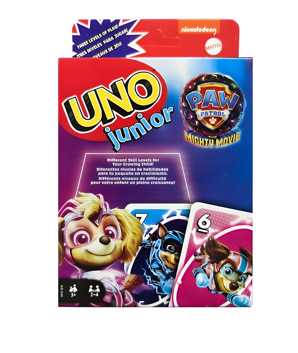 Boîte Uno Junior édition spéciale Pat Patrouille aux couleurs vives