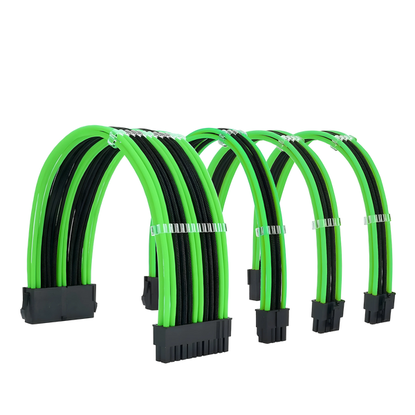 Cables PSU Rallonges Câbles Alimentation Vert Noir