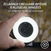 Caméra Razer Kiyo Stream Cam HD avec bague lumineuse circulaire blanche