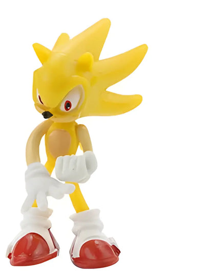 Figurine Super Sonic jaune 7 cm yeux rouges semelles rouges