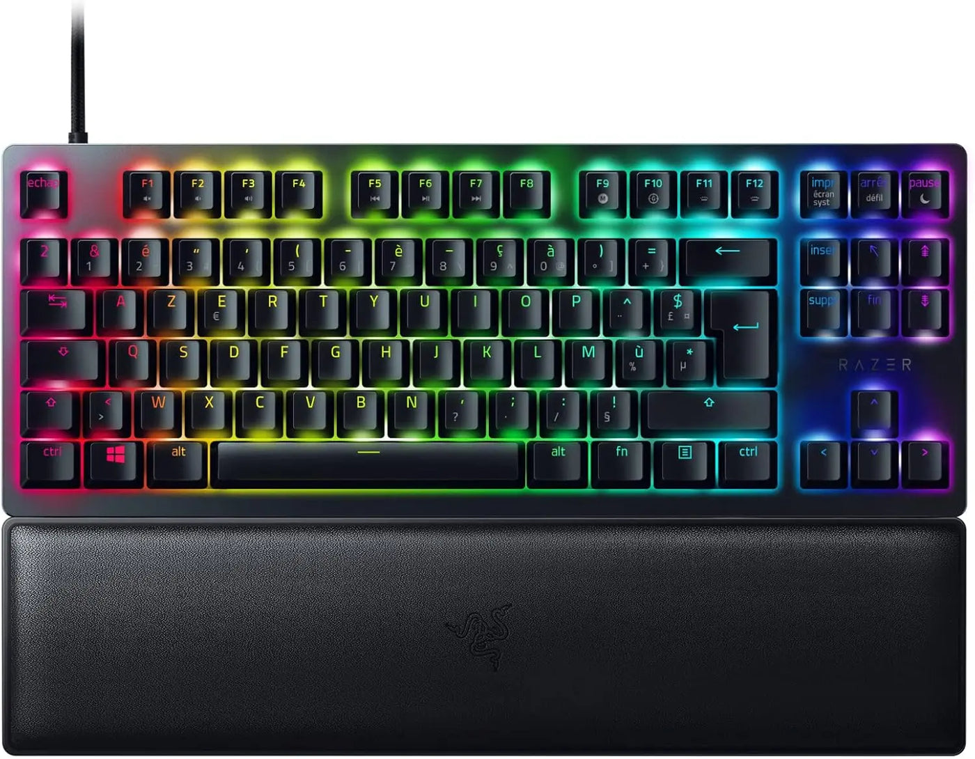 Clavier mécanique Razer Huntsman V2 TKL noir avec RGB et repose-poignets