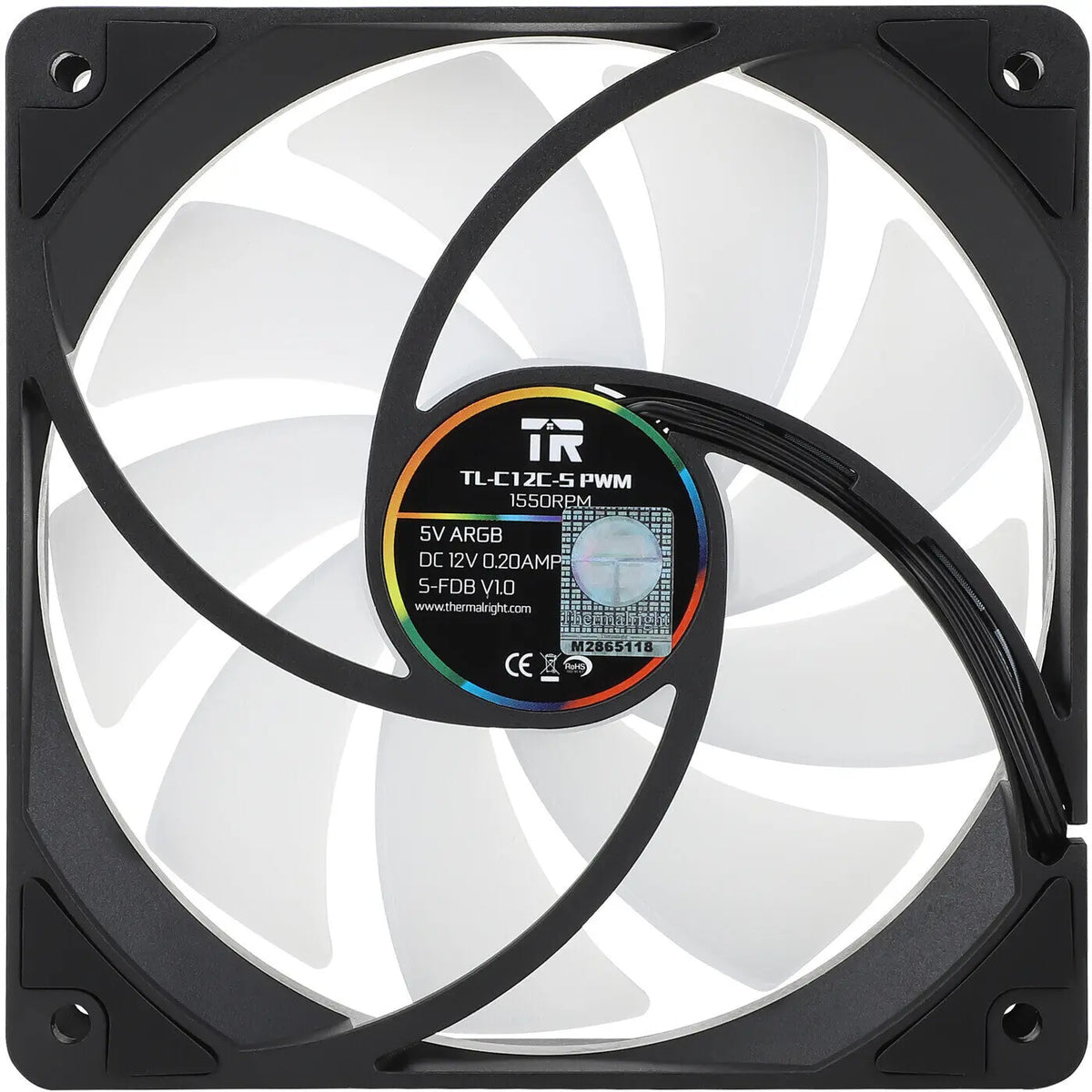 Ventilateur Thermalright TL-C12C-S ARGB noir 120mm PWM noir et blanc
