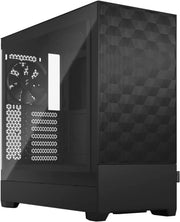 Panneau latéral noir en carbone texturé avec face avant verre trempé sur boîtier Fractal Design Pop Air Black TG Clear Tint