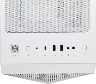 Boîtier PC blanc MSI MPG GUNGNIR 110R BLANC avec panneau mesh perforé et ports USB