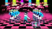 Piste de danse à carreaux rose et noir vibrante avec contours néon pour Just Dance 2017 Wii