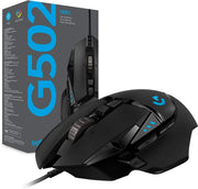 Souris gaming Logitech G502 HERO noire avec LED bleue