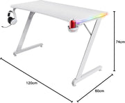 bureau Gamer Trust GXT 709W Luminus Blanc