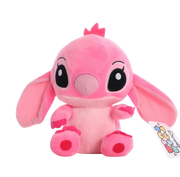 Peluche Lilo & Stitch Angel rose modèle 01 en tissu doux avec broderies visage