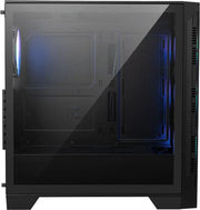 Boîtier PC MSI MAG FORGE 320R AIRFLOW NOIR en verre noir avec LED bleues internes