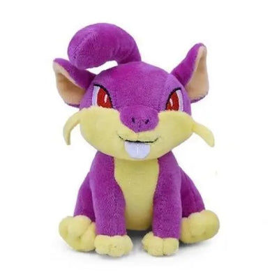 Peluche Pokémon Rattata coton doux 15 cm violet aux accents jaunes