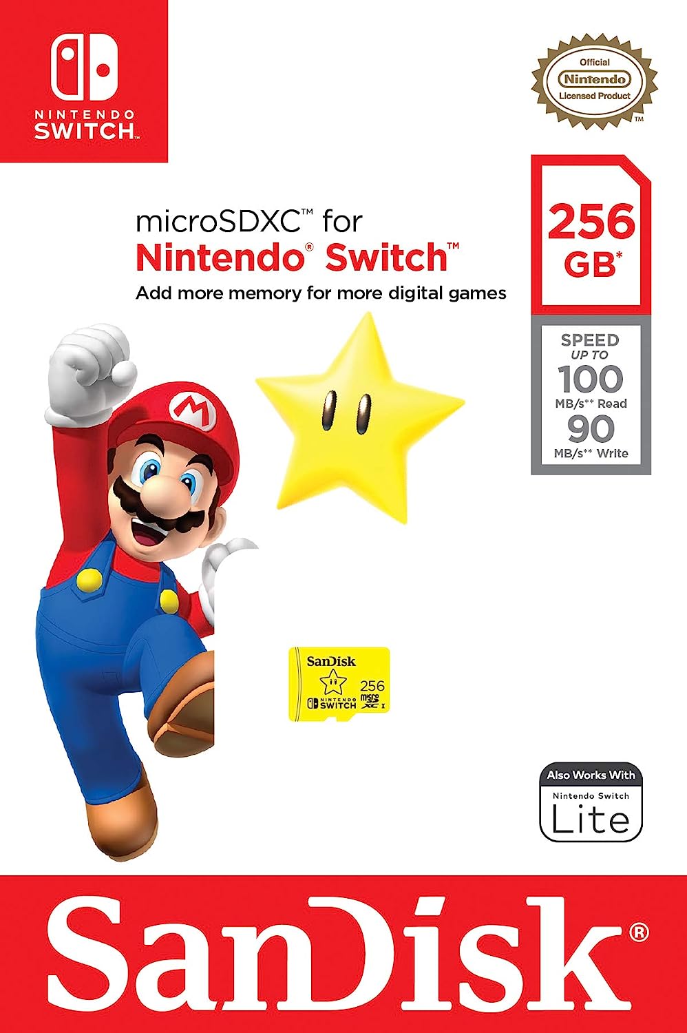 Carte Micro SD 256Go - Nintendo Switch - Mario Kart image 1