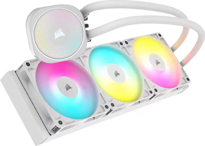 Refroidisseur CPU liquide CORSAIR iCUE Link H150i RGB blanc 360mm avec pompe et ventilateurs RGB multicolores