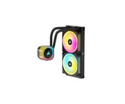 Refroidisseur CPU liquide CORSAIR iCUE Link H100i 240 RGB Noir avec radiateur double ventilateur noir RGB, pompe compacte et tubes courbés