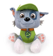 Peluche Rocky Paw Patrol, chiot gris 23 cm en casquette verte
