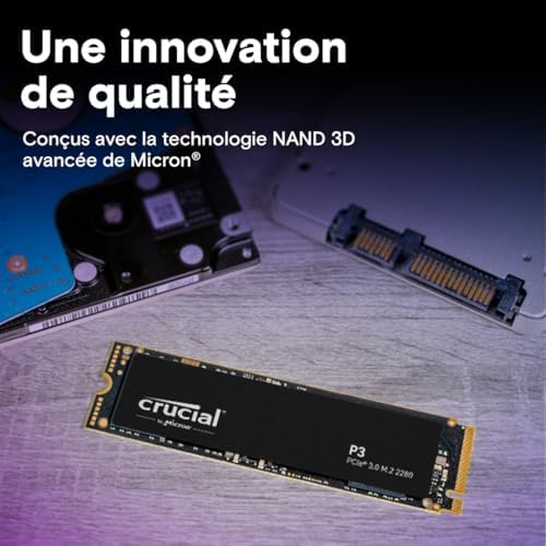 Crucial P3 1To - PCIe Gen3 NVMe SSD interne - 3500Mo/s - CT1000P3SSD801 image 1
