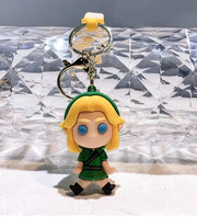 Porte-clés Zelda Link chibi vert jaune yeux bleus plastique