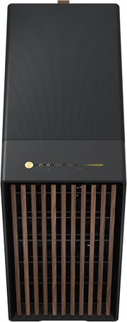 Fractal Design North XL RC Chalk Black TG Clear, panneau avant noir et grain bois avec ports IO dorés