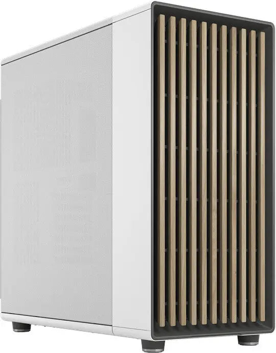 Cohab Fractal Design North XL blanc chalk vue panneau latéral ajouré bois