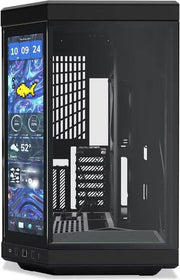 Boîtier PC HYTE Y70 TOUCH INFINITE PITCH BLACK avec panneau verre noir et affichage tactile météo et heure