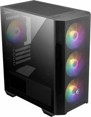 Boîtier PC gaming MSI MAG FORGE M100R NOIR noir, panneau latéral transparent, 4 ventilateurs RGB