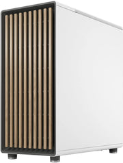 Fractal Design North Chalk White TG Clear avec lattes bois verticales blanches