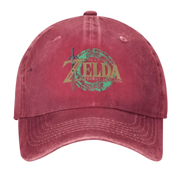 Casquette Zelda Tears of the Kingdom bordeaux fanée logo vintage