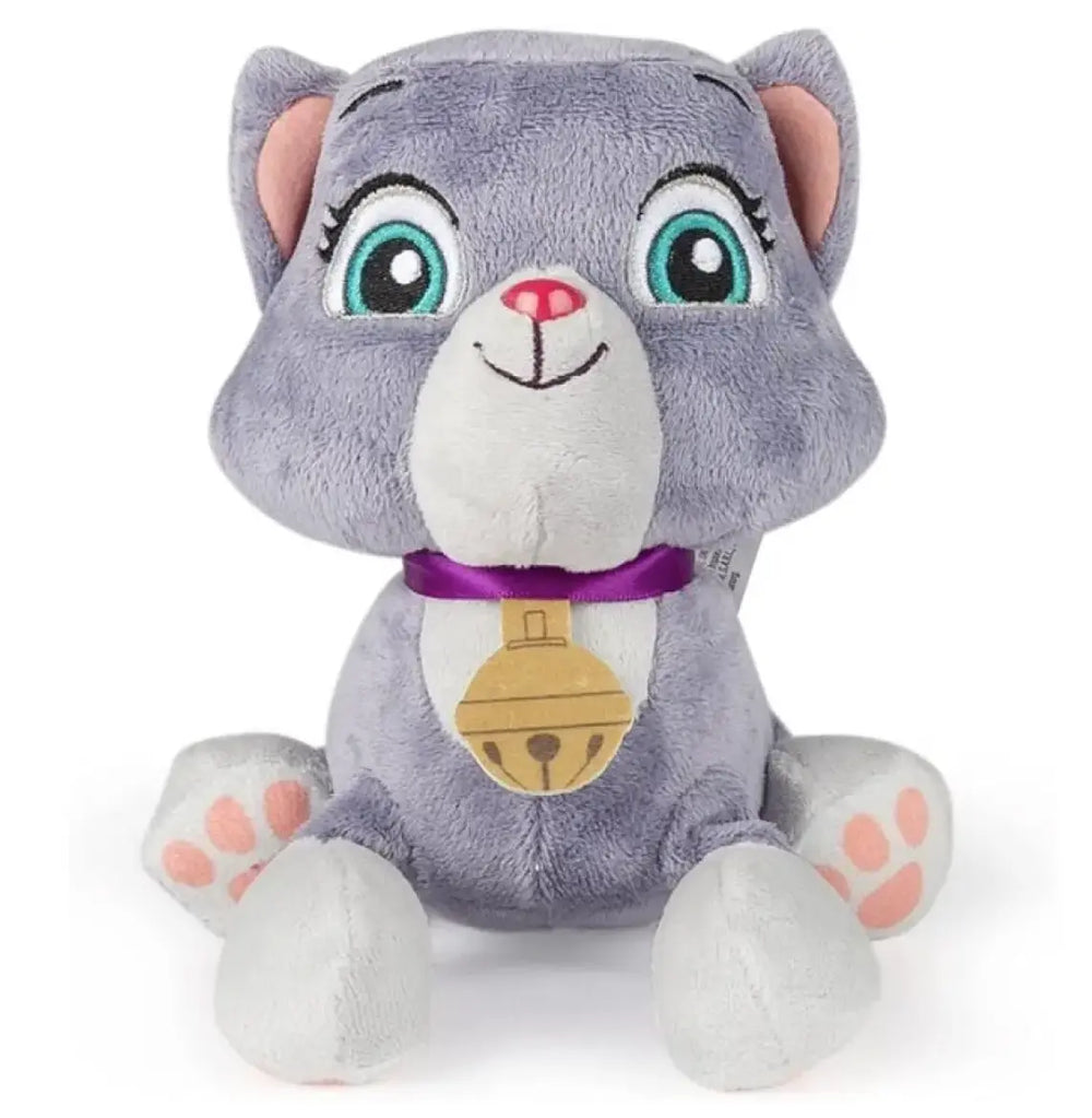 Peluche Cali Paw Patrol, chat gris 23 cm avec collier violet