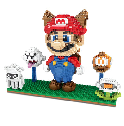 Mario écureuil volant en briques pixel art Super Mario Bros