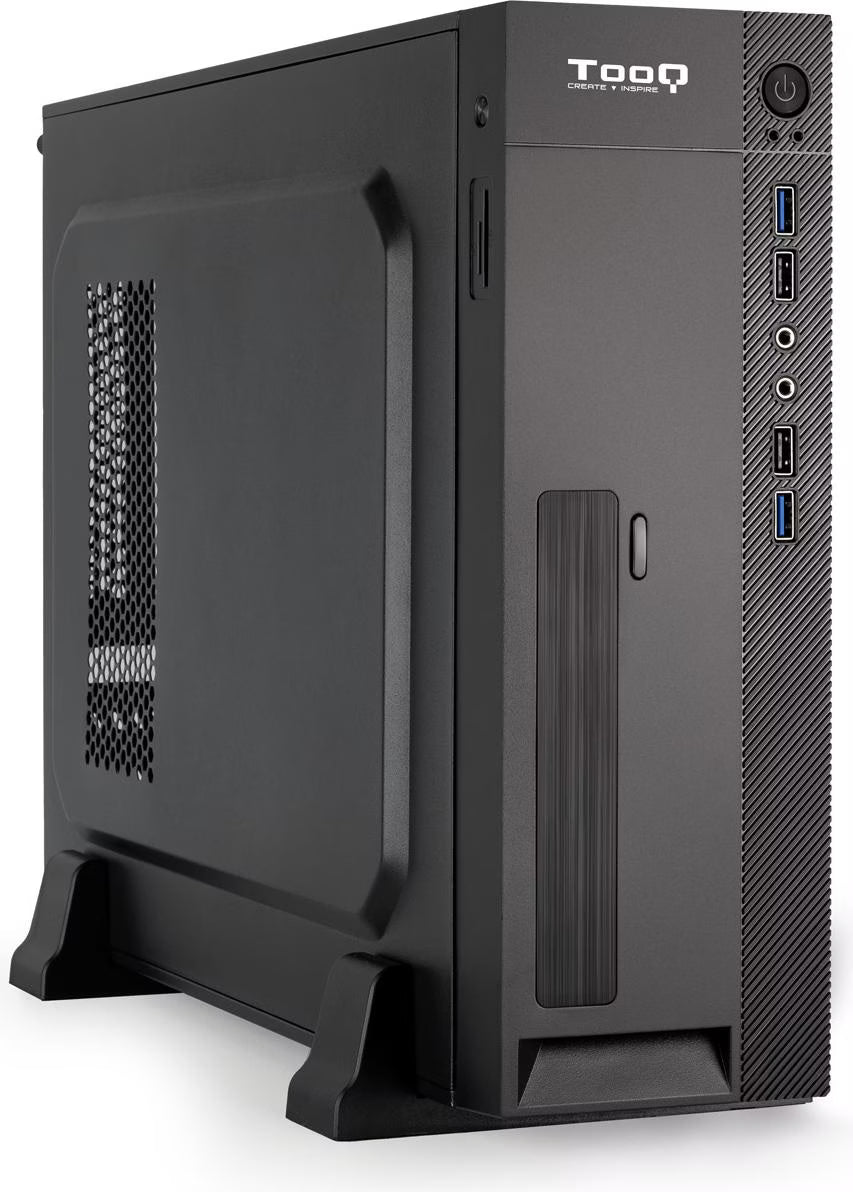 TooQ TQC-3008U3C + Alimentation 500W Noir vue de trois quarts