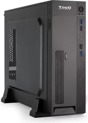 TooQ TQC-3008U3C + Alimentation 500W Noir vue de trois quarts - Boîtier
