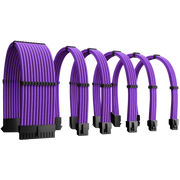 Câbles rallonges alimentation violet tressés avec connecteurs noirs et colliers
