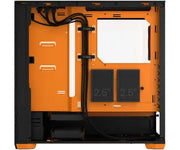 Cohab Fractal Design Pop Air RGB Orange Core TG Clear Tint arrière vue gestion câbles baies disques