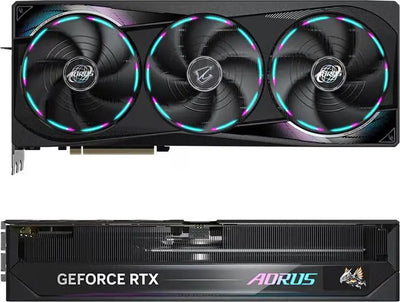 Carte graphique Gigabyte GeForce RTX 5080 AORUS MASTER noire à trois ventilateurs RGB