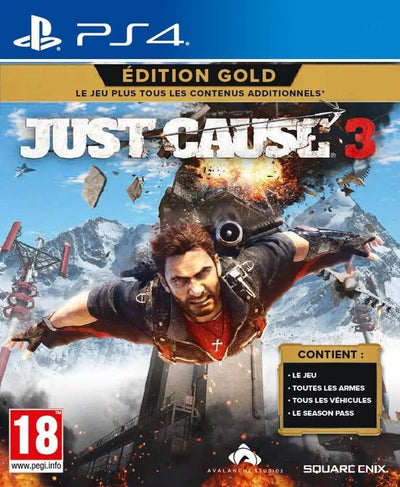 Just Cause 3 Gold Edition PS4 : protagoniste en vol avec explosion