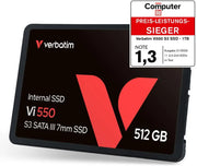 Disque SSD Verbatim Vi 550 S3 512Go noir et rouge 2,5 pouces