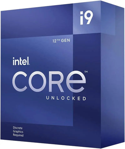 Boîte Intel Core i9-12900KF 12e gen, bleu profond argenté design moderne