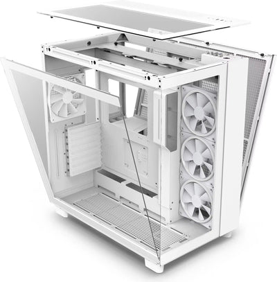 NZXT H9 Elite Blanc : boîtier blanc avec panneau latéral transparent et 3 ventilateurs