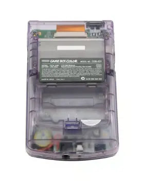 Console Game Boy Color Violet Transparent, dos transparent avec circuit interne visible