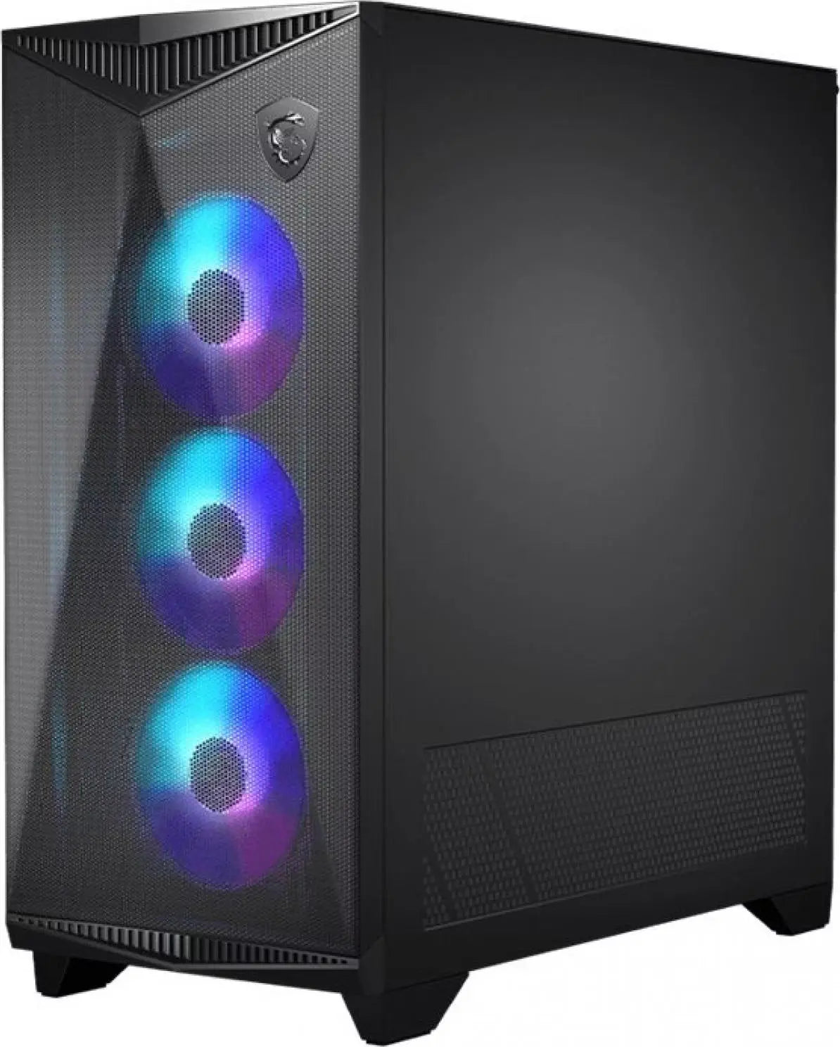 Boîtier PC gaming MSI MPG GUNGNIR 300R AIRFLOW NOIR avec 3 ventilateurs RGB bleus-violet