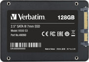 Disque SSD Verbatim 2,5 pouces 128 Go VI550 S3 noir mat connecteur SATA or