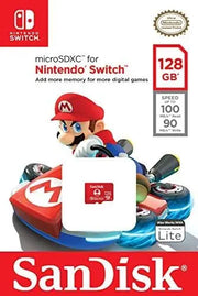 Carte Micro SD 128Go SanDisk pour Nintendo Switch Mario Kart, boîtier blanc rouge noir
