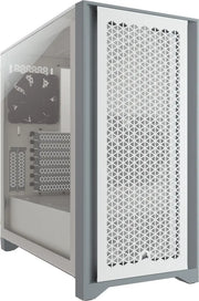 Corsair 4000D Airflow Blanc boîtier blanc et gris avec panneau mesh géométrique - Boîtier