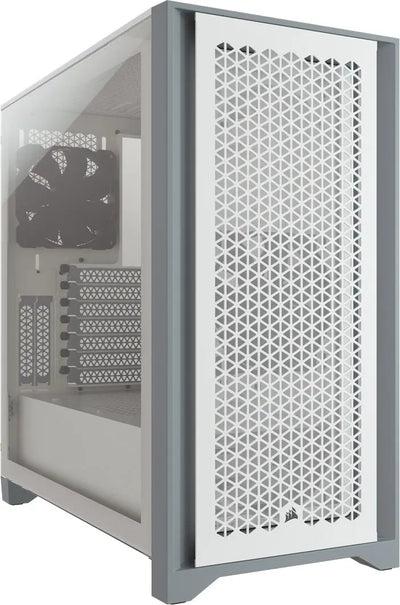 Corsair 4000D Airflow Blanc boîtier blanc et gris avec panneau mesh géométrique