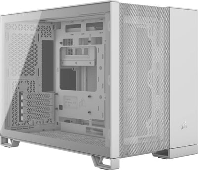 Corsair 2500D Airflow blanc avec panneau latéral transparent et grille mesh avant
