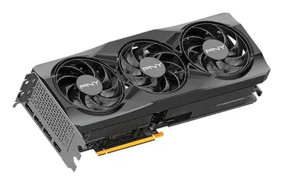 Carte graphique PNY GeForce RTX 5070 Ti triple ventilateur noir mat et connecteur PCIe or