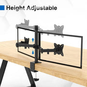 Support bras mécanique noir pour 2 moniteurs 17-32 pouces