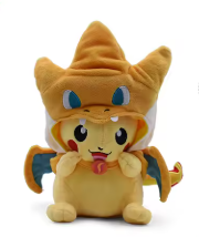 Peluche Pokemon Pikachu Cosplay Dracaufeu - Coton Doux - 25 cm image 0
