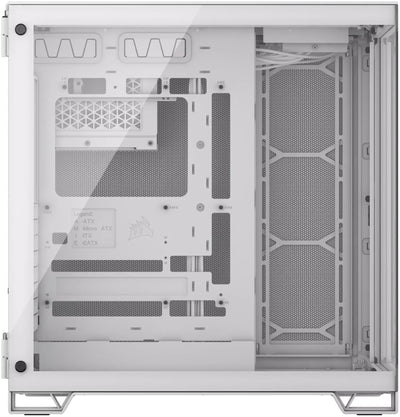 Panneau latéral en verre trempé blanc Corsair 3000D sur Corsair 6500X Blanc