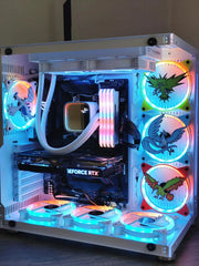 Grille ventilateur Pokémon 120mm/140mm noire et blanche avec LED colorées pour PC gaming